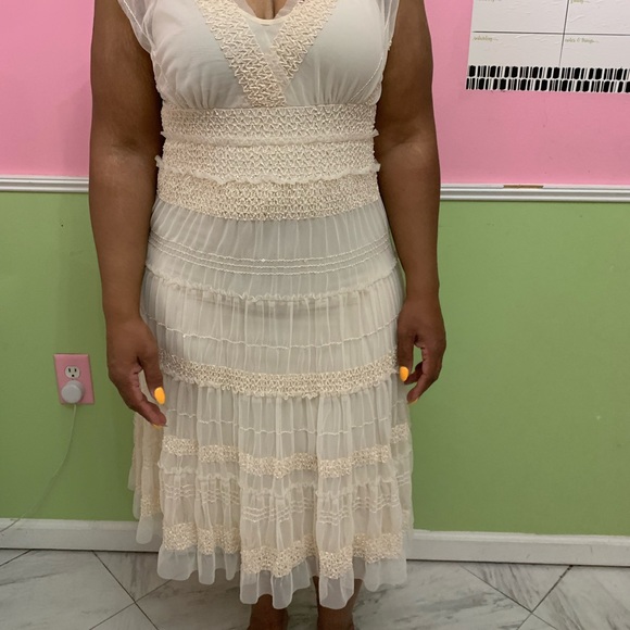 Max studio cream lace with sequin detail dress - Picture 8 of 11